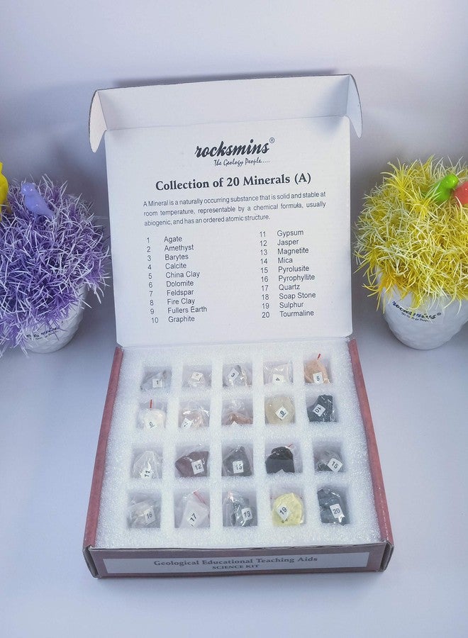 rocksmins Mi20Pt Minerals Collection Set of 20 for Students: Educational Kit - Earth Science - School Students - Unisex - 8-10 Years - Image 3